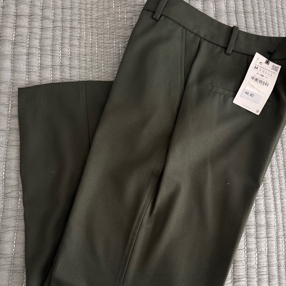 Womens trousers ZARA Dark Forest Green Sz M(6)